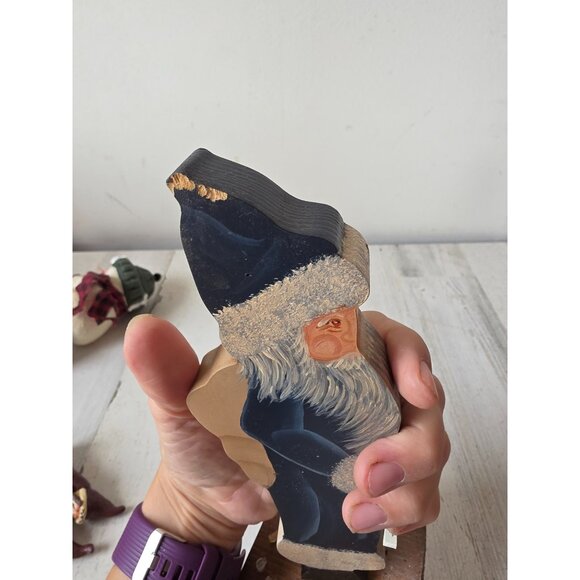 Vintage curtis Santa pull toy wooden star figurine statue Xmas decor - Picture 7 of 12